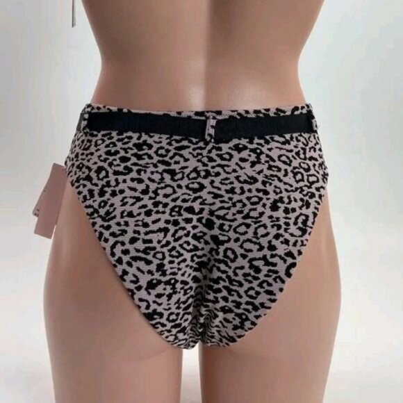 Victoria Secret Pinkb high waistedBlack cheetah print bikini Size Medium - Picture 10 of 10